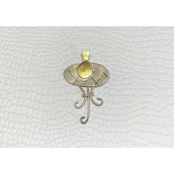 925 Sterling Modernist Pendant Abstract Vintage - Picture 2 of 5